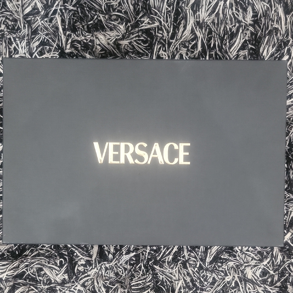 Versace Charcoal Gray Box with White Logo